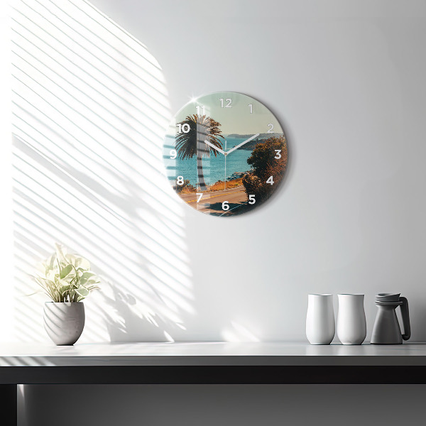 Horloge ronde Palmiers à Malibu