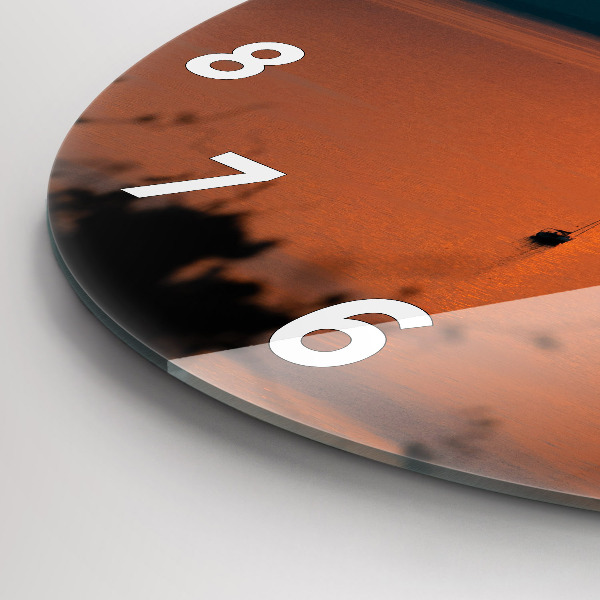 Horloge ronde Le lac Balaton le soir