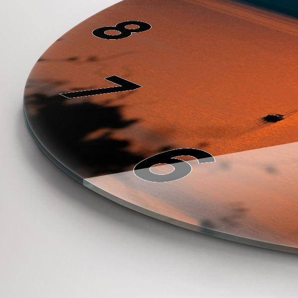 Horloge ronde Le lac Balaton le soir