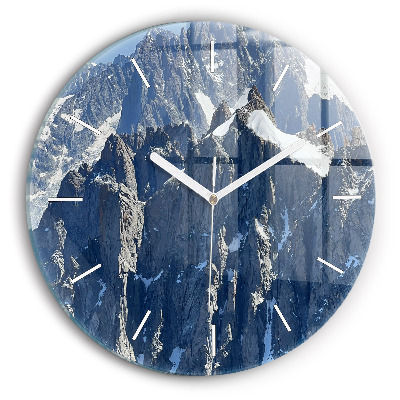 Horloge ronde Les Alpes en hiver