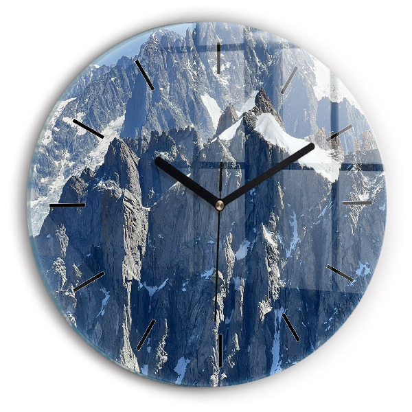 Horloge ronde Les Alpes en hiver