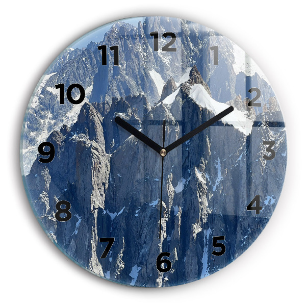 Horloge ronde Les Alpes en hiver
