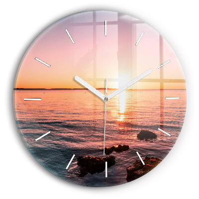 Horloge ronde Rochers au coucher du soleil