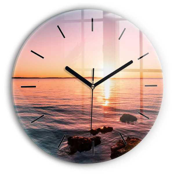 Horloge ronde Rochers au coucher du soleil