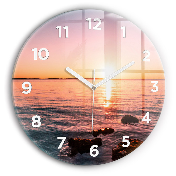 Horloge ronde Rochers au coucher du soleil