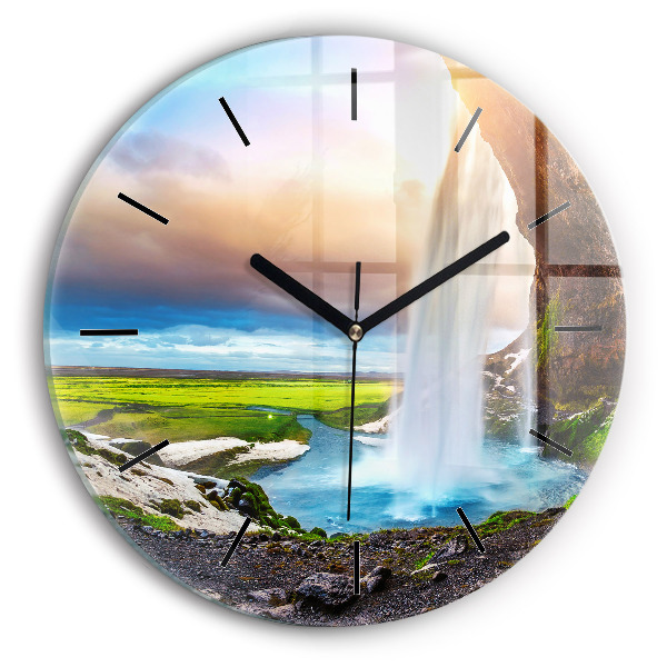 Horloge ronde Cascade en Islande