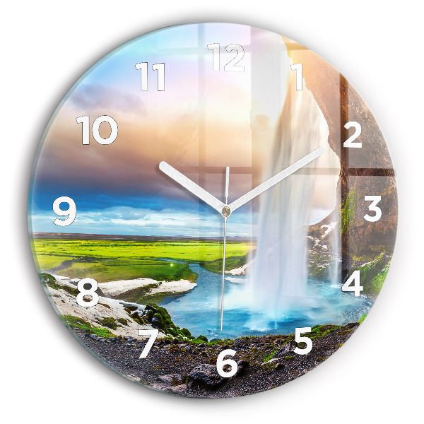 Horloge ronde Cascade en Islande