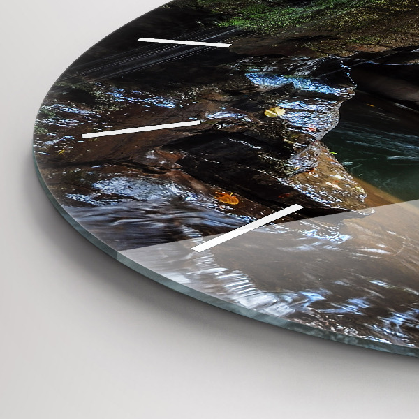 Horloge ronde 'Cascade et rochers d''Islande'