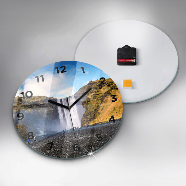 Horloge ronde Cascade en Islande