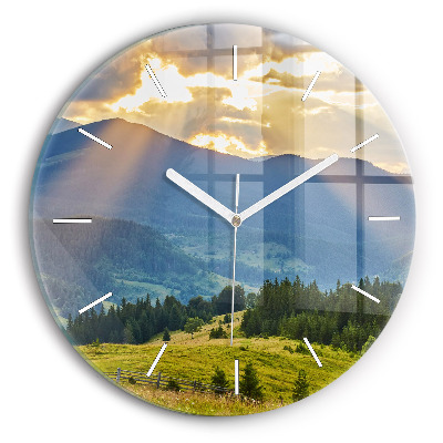 Horloge ronde Paysage avec forêts