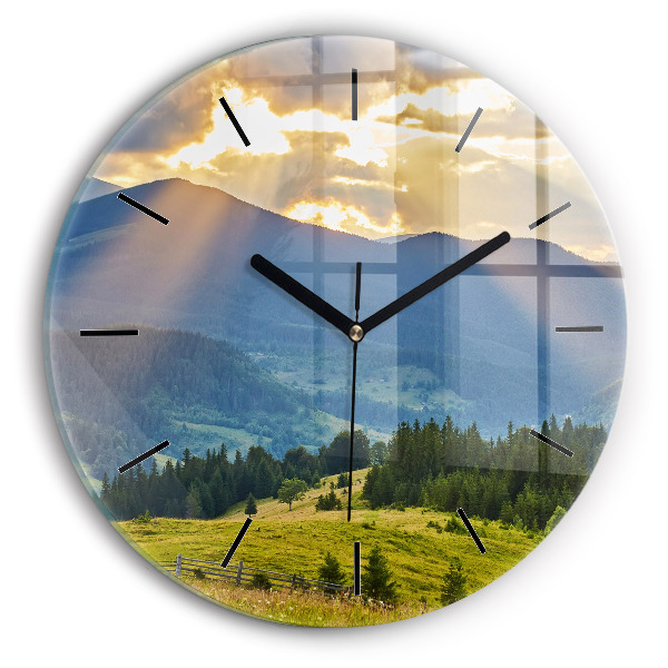 Horloge ronde Paysage avec forêts