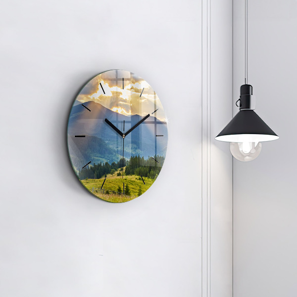 Horloge ronde Paysage avec forêts