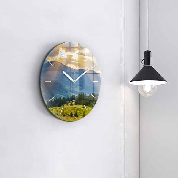Horloge ronde Paysage avec forêts