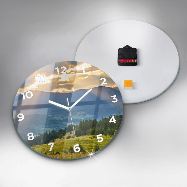 Horloge ronde Paysage avec forêts