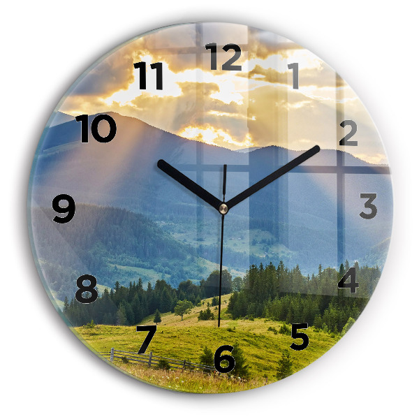 Horloge ronde Paysage avec forêts