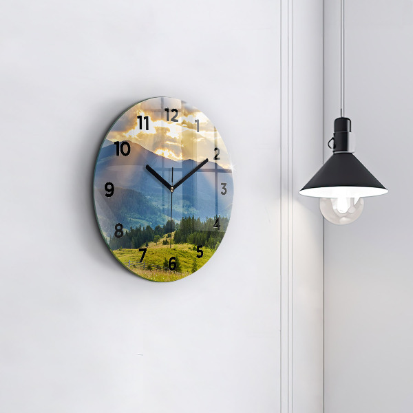 Horloge ronde Paysage avec forêts