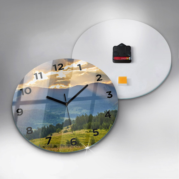 Horloge ronde Paysage avec forêts