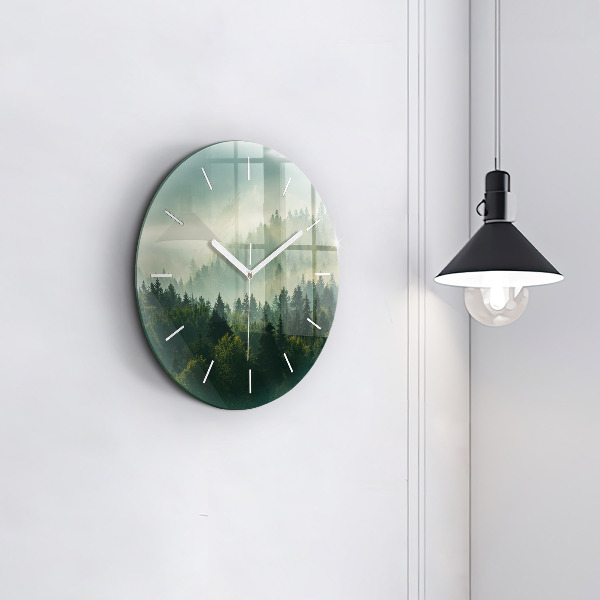 Horloge ronde Lever de soleil sur les Beskides