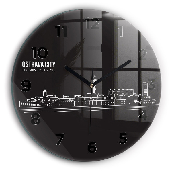 Horloge ronde 'Dessin de la ville d''Ostrava'