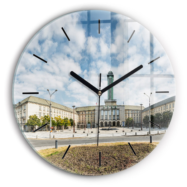 Pendule murale ronde 'Panorama de la ville d''Ostrava'