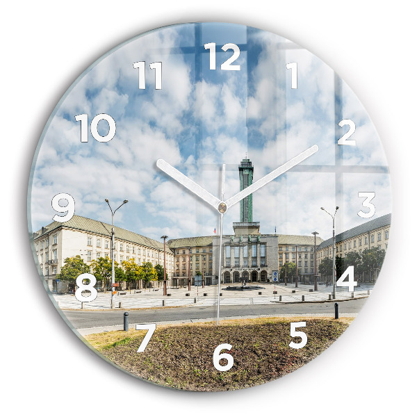 Pendule murale ronde 'Panorama de la ville d''Ostrava'