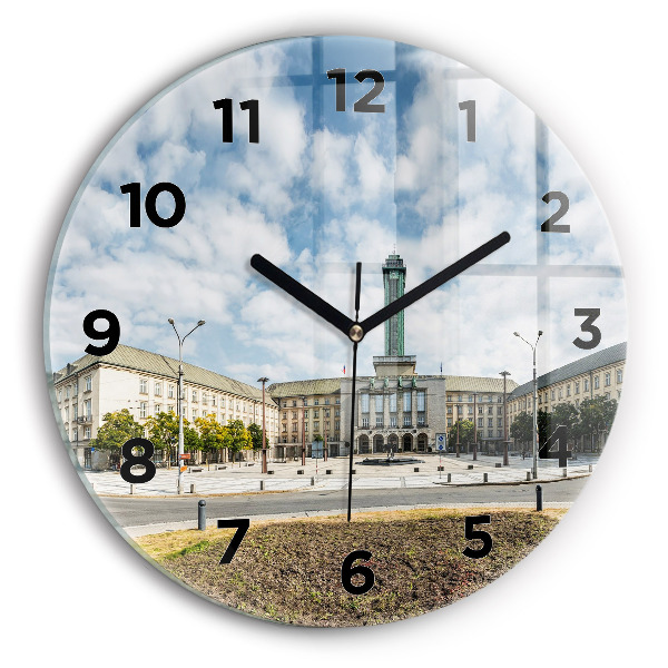 Pendule murale ronde 'Panorama de la ville d''Ostrava'
