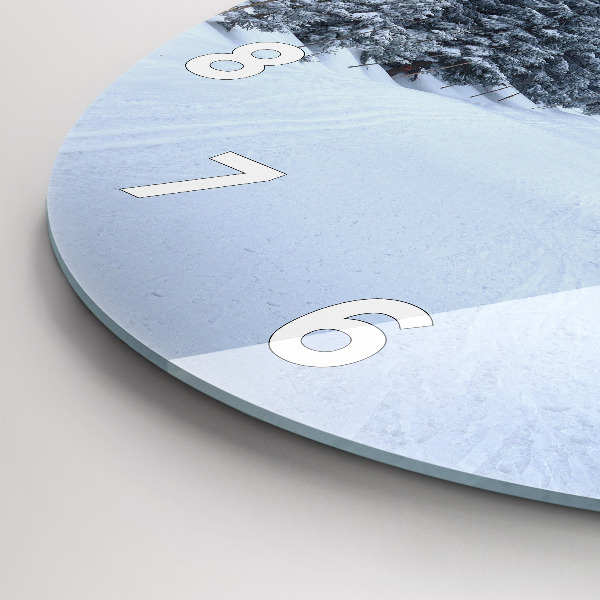 Horloge ronde Les monts des Géants tchèques en hiver