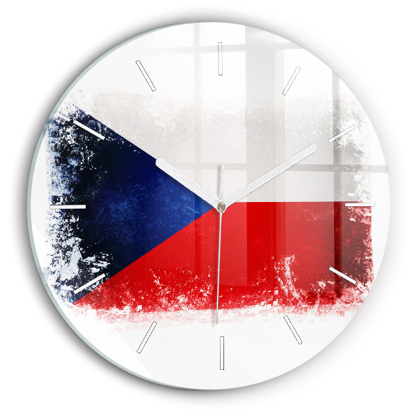 Horloge ronde drapeau tchèque