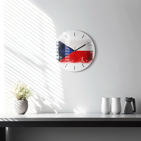 Horloge ronde drapeau tchèque