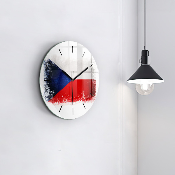 Horloge ronde drapeau tchèque
