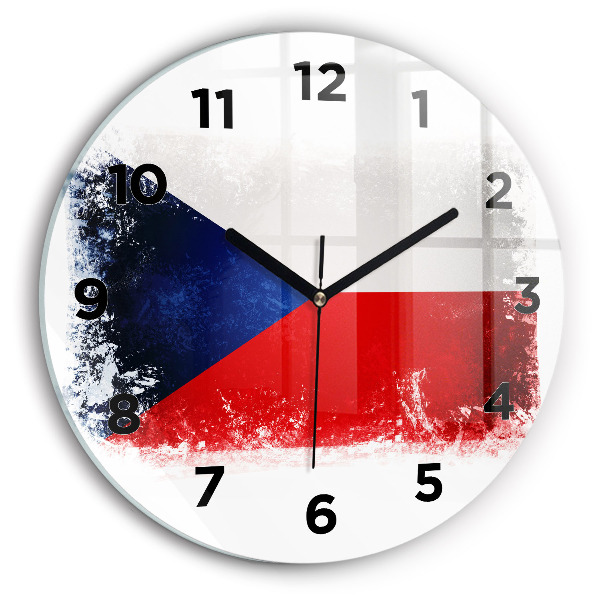 Horloge ronde drapeau tchèque