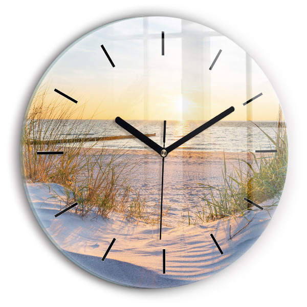 Pendule murale ronde Coucher de soleil sur la mer
