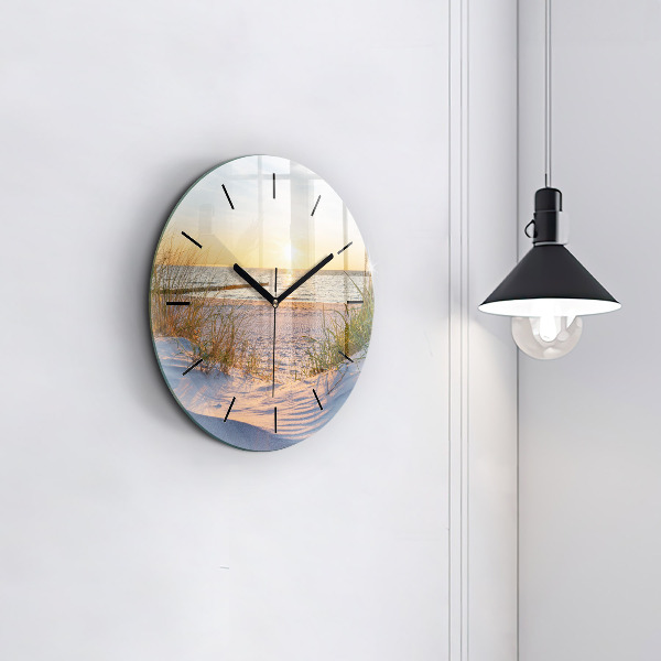 Pendule murale ronde Coucher de soleil sur la mer