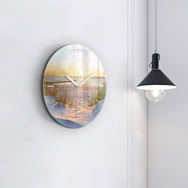 Pendule murale ronde Coucher de soleil sur la mer