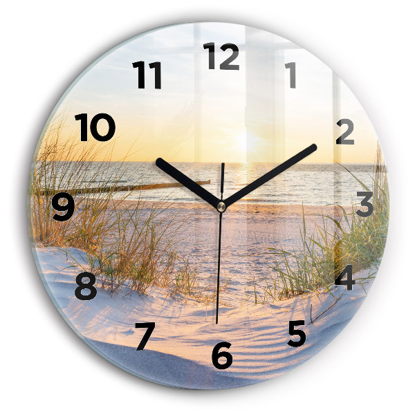 Pendule murale ronde Coucher de soleil sur la mer