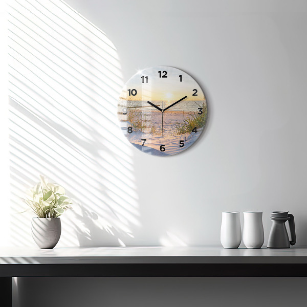 Pendule murale ronde Coucher de soleil sur la mer