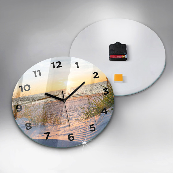 Pendule murale ronde Coucher de soleil sur la mer