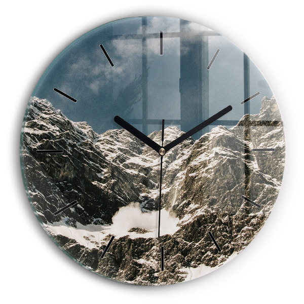 Pendule murale ronde Montagnes Watzmann