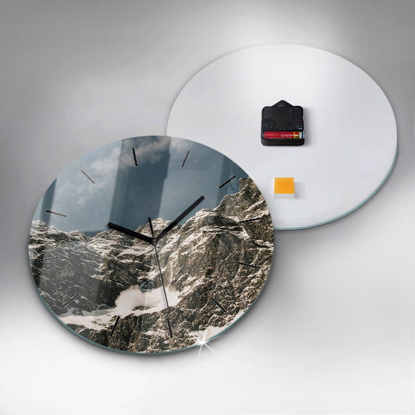 Pendule murale ronde Montagnes Watzmann