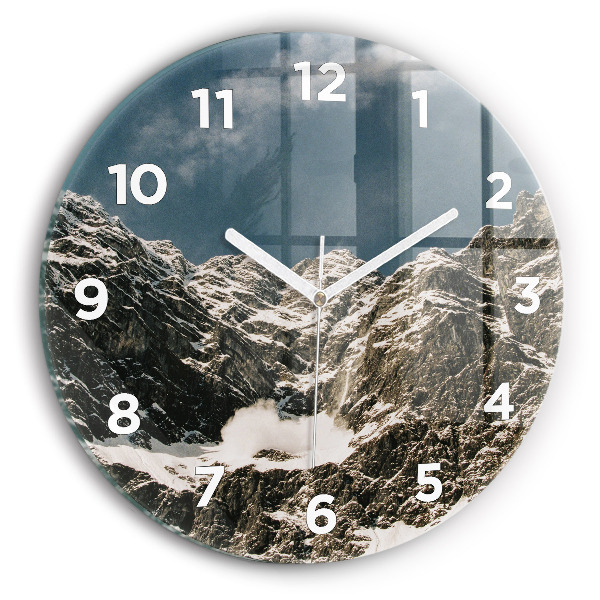 Pendule murale ronde Montagnes Watzmann