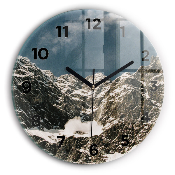 Pendule murale ronde Montagnes Watzmann