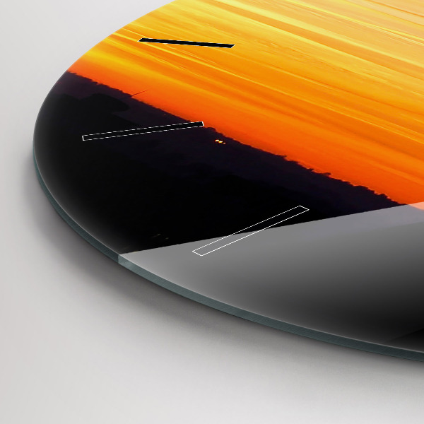 Pendule murale ronde Bâtiment et coucher de soleil