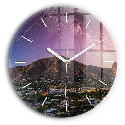 Horloge ronde Paysage de montagne