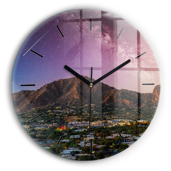 Horloge ronde Paysage de montagne