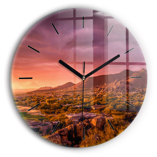 Horloge ronde Coucher de soleil au nord de Scottsdale