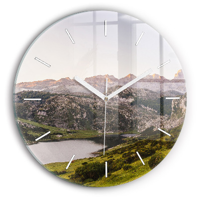 Horloge ronde Lac et montagnes des Pyrénées