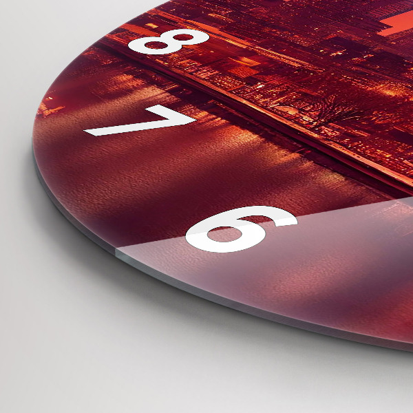 Horloge ronde La ville de Philadelphie la nuit