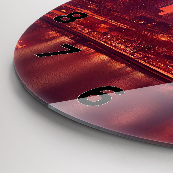 Horloge ronde La ville de Philadelphie la nuit