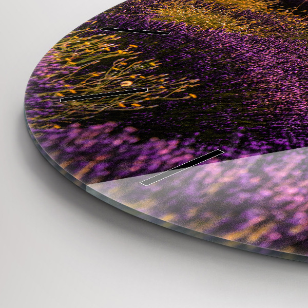 Pendule murale ronde Prairie de lavande France