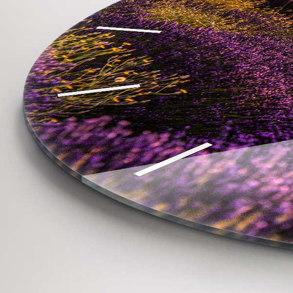 Pendule murale ronde Prairie de lavande France